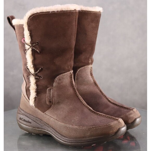 Columbia Delancey Women's Water Resistant Winter Boots Size 6 Faux Fur Suede - Picture 4 of 13